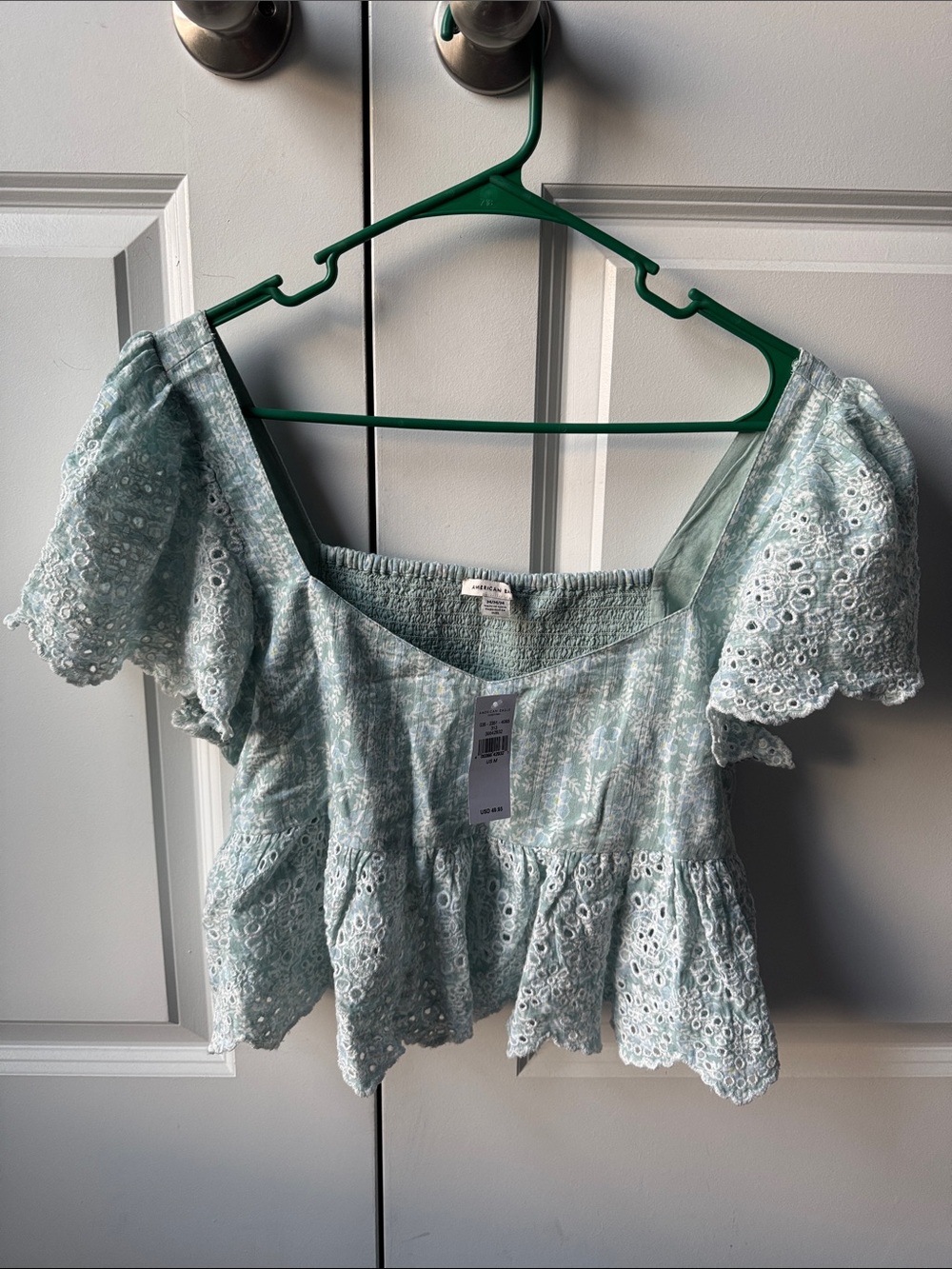 American Eagle ruffle sleeve babydoll blouse- medium